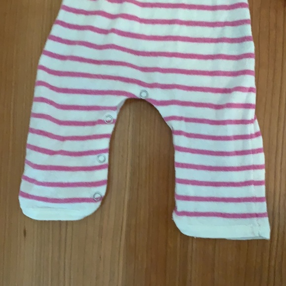 Toobydoo Knit White and Pink Striped Romper, 0-3 months - Picture 3 of 8